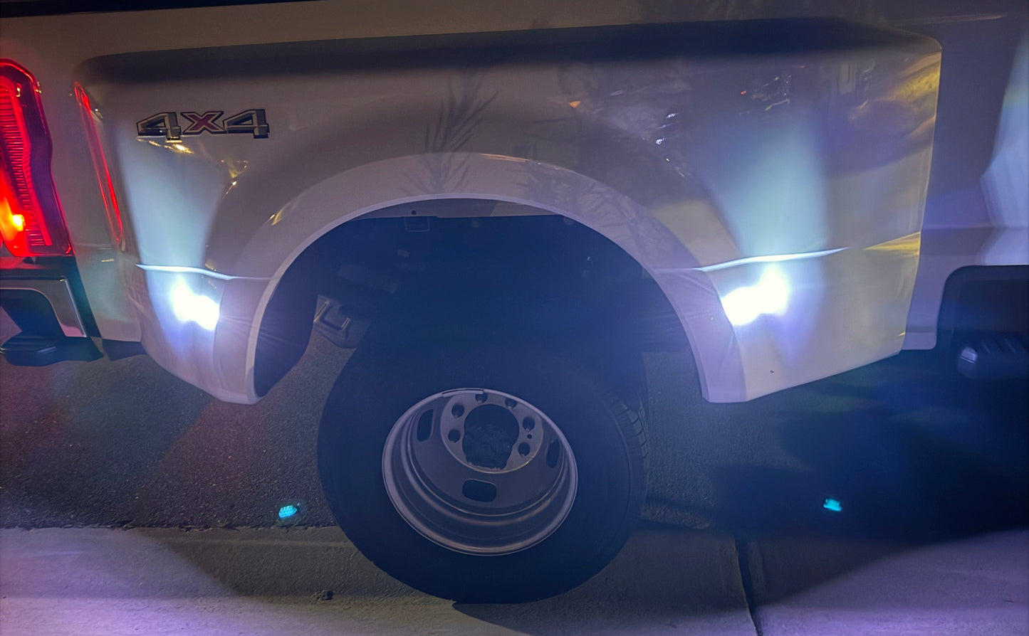 BLCM IRONCLAD (RGBW) LED Dually Rear Fender Lights – 2017+ Ford Super Duty (Clear, Smoked or Paint-Matched)